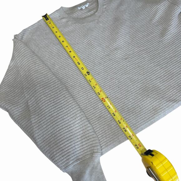 Good American Ribbed crewneck Sweatshirt Tan Large Athleisure Athletic - Picture 7 of 9